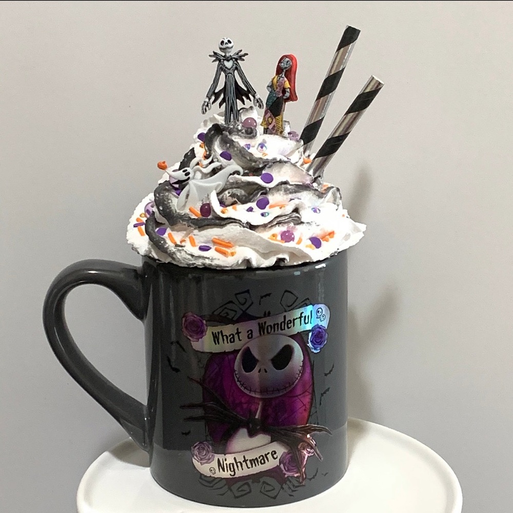 Handmade Mug Topper with Mug.Nightmare before Christmas, Jack Skellington Mug